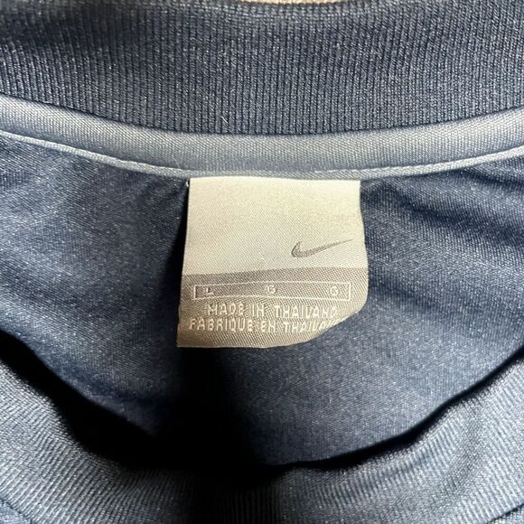 Vintage Nike Soccer Shirt Jersey Dri-Fit Blue Striped Center Swoosh Men’s Large - Picture 3 of 7
